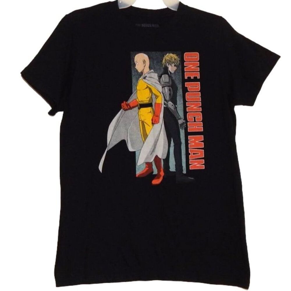 One Punch Man Anime Graphic T-Shirt Adult Medium Black Saitama Cotton Unisex Tee